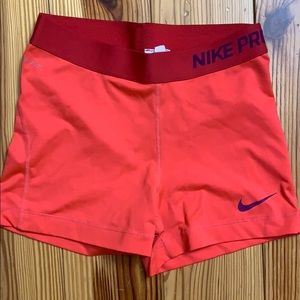 Pinky Red Nike Pro Shorts
